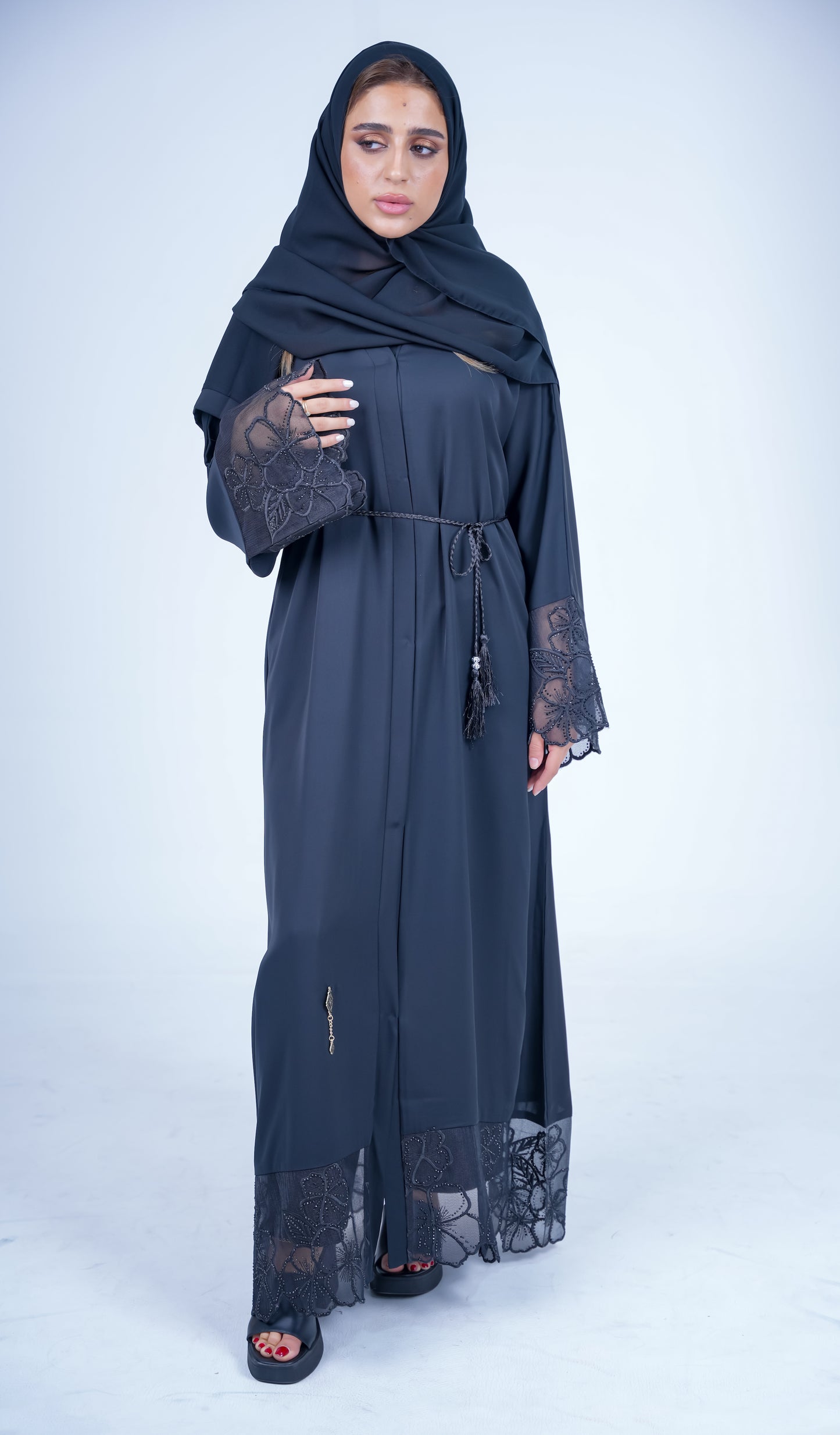 Floral Lace Abaya