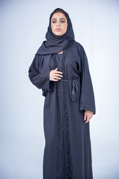 Chequered Black Abaya