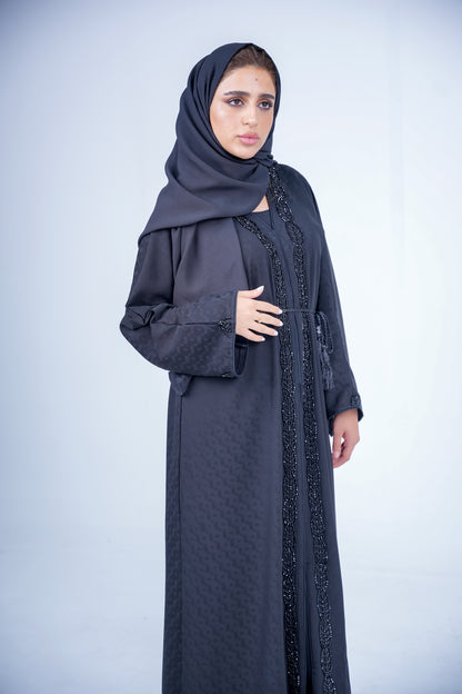 Chequered Black Abaya