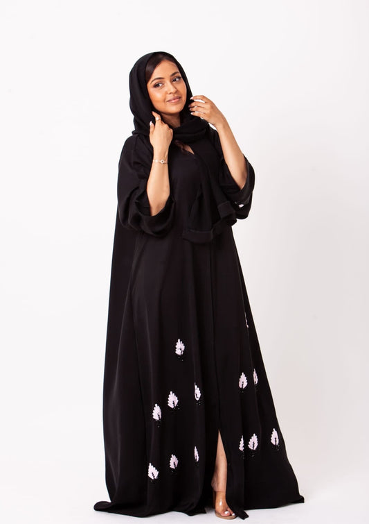 Pink & Black Abaya